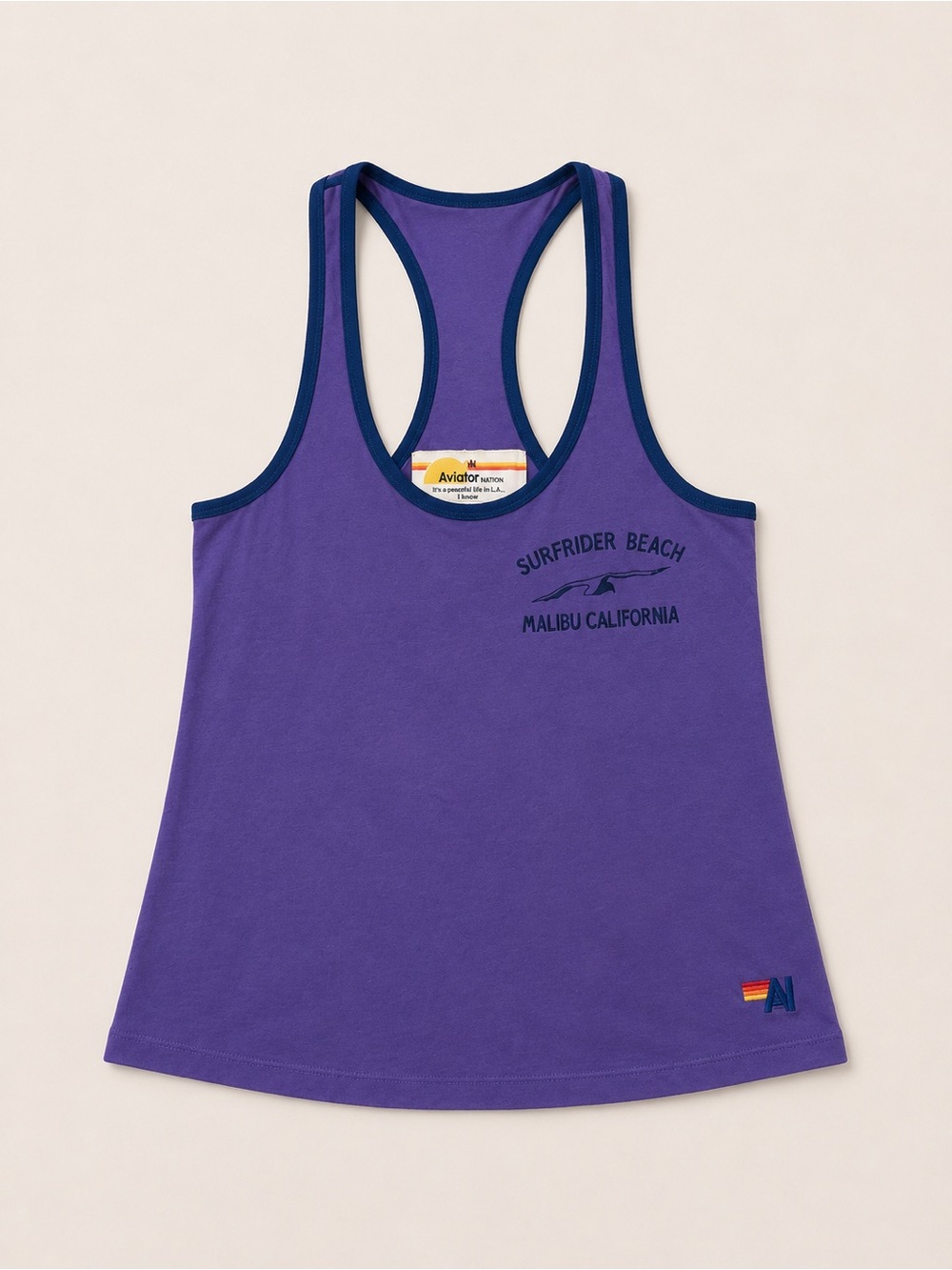 Rare Vintage Aviator Nation Purple Surf Rider Beach Tank